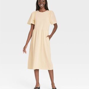 Who What Wear Cream Midi Dress